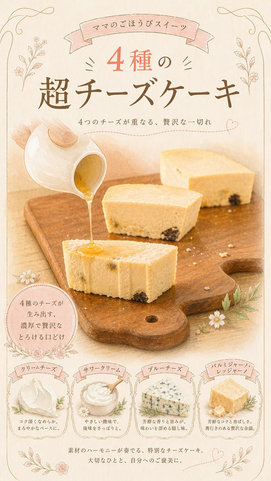 【チーズ好きにたまらない】4種の超チーズケーキ