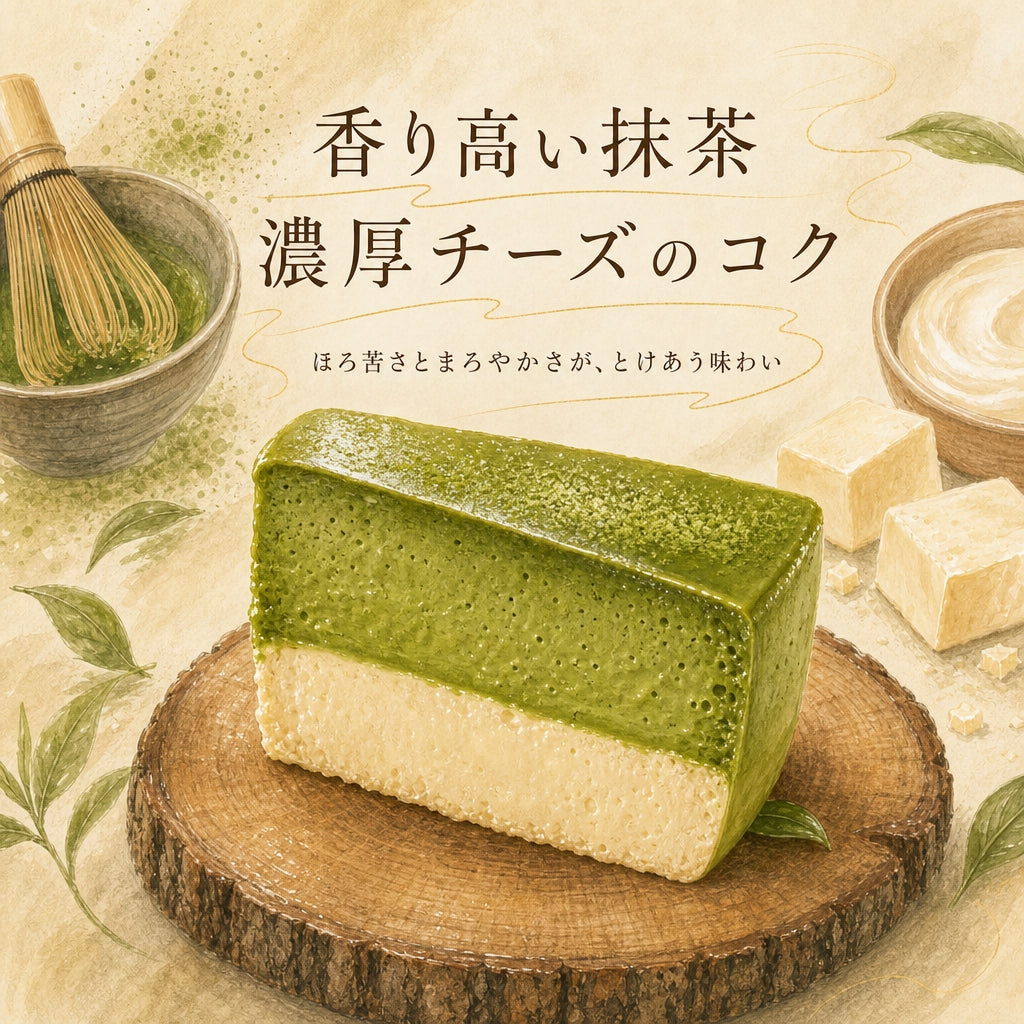 【濃厚ほろ苦|ちょっぴり甘い】節子ママのお抹茶チーズケーキ