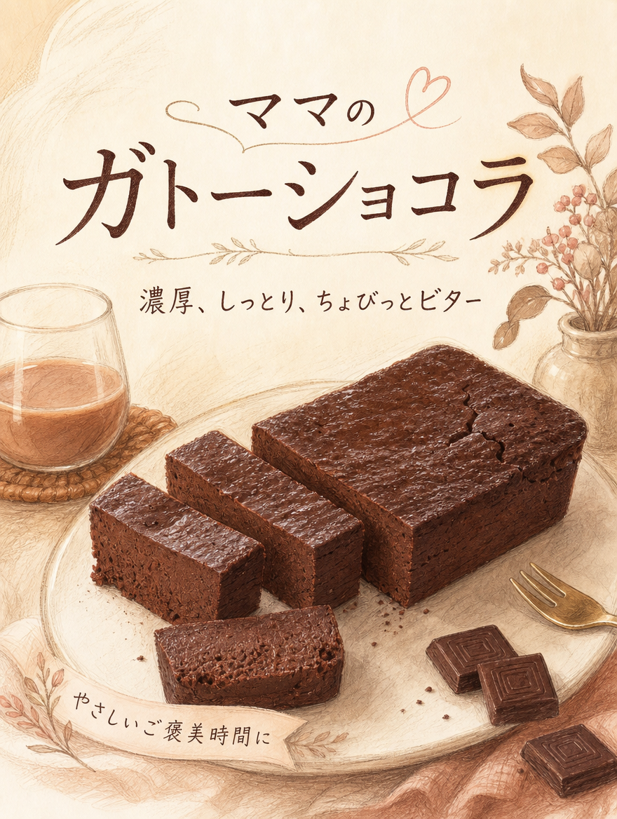 【人気No.2|濃厚、しっとり、ちょびっとビターな】ママのガトーショコラ
