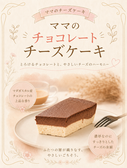 【カカオの深い味わい】あいママのチョコレートチーズケーキ