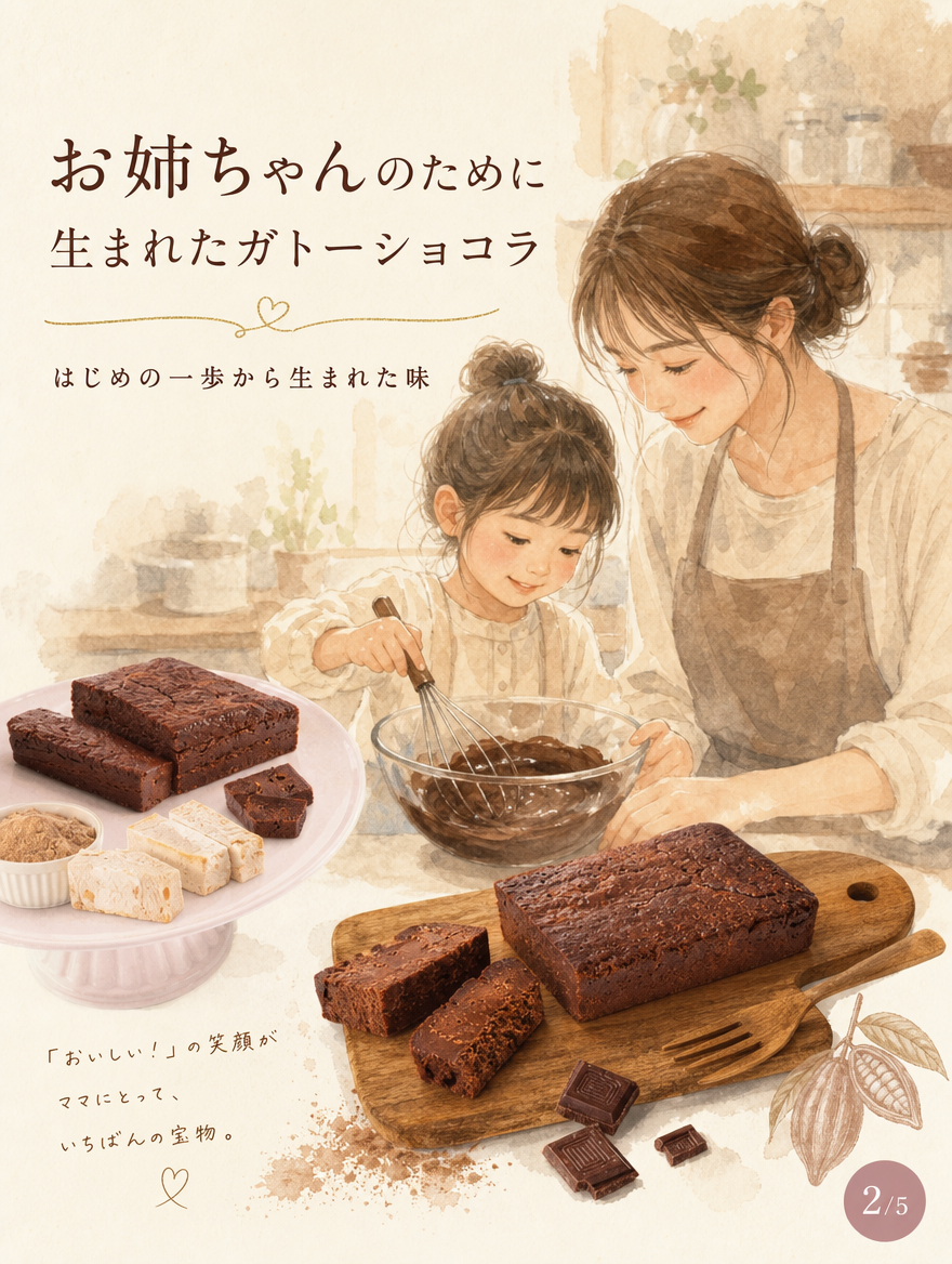 【人気No.2|濃厚、しっとり、ちょびっとビターな】ママのガトーショコラ